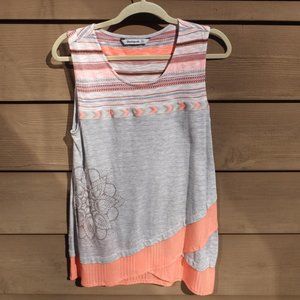 DESIGUAL Sleeveless A-Line Longer Cotton Knit Tank